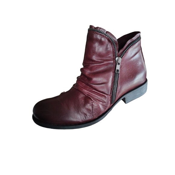 Miz Mooz Shoes - Miz Mooz Luna Burgundy Wine Leather Boot Size 8 Women's   49